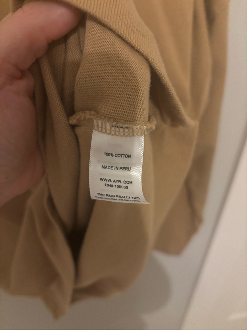 AYR The Early Mornings long sleeve tshirt in Camel Tan - Picture 4 of 4